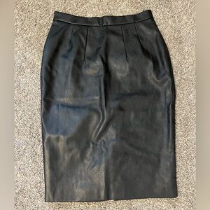 Retro Style Vegan Leather Pencil Skirt